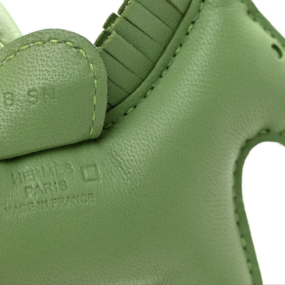 Hermes Milo Lambskin Matte Alligator Touch Grigri Rodeo Horse Bag Charm PM Vert Criquet Vert D'eau 3 of 4