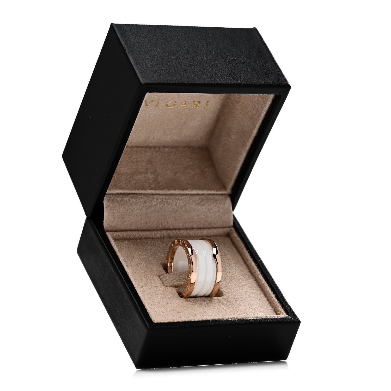 Bulgari 18K Rose Gold White Ceramic B.Zero1 Four-Band Ring 52 6 6 of 6
