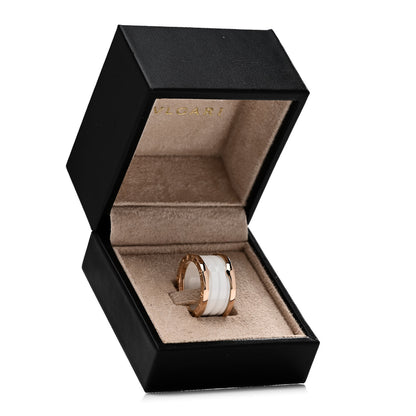 Bulgari 18K Rose Gold White Ceramic B.Zero1 Four-Band Ring 52 6 6 of 6