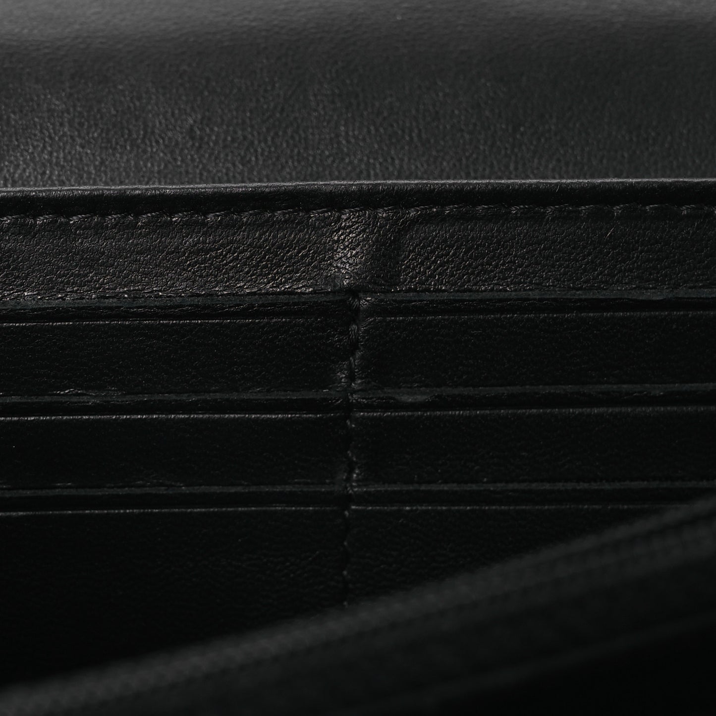 Lambskin Quilted Large Boy Gusset Flap Wallet Black