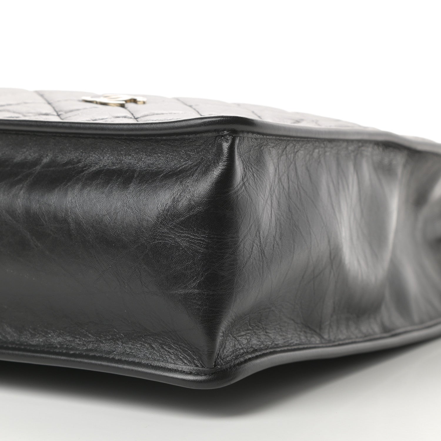 Chanel Aged Calfskin Medium Charm Shopping Bag Black 7 of 10