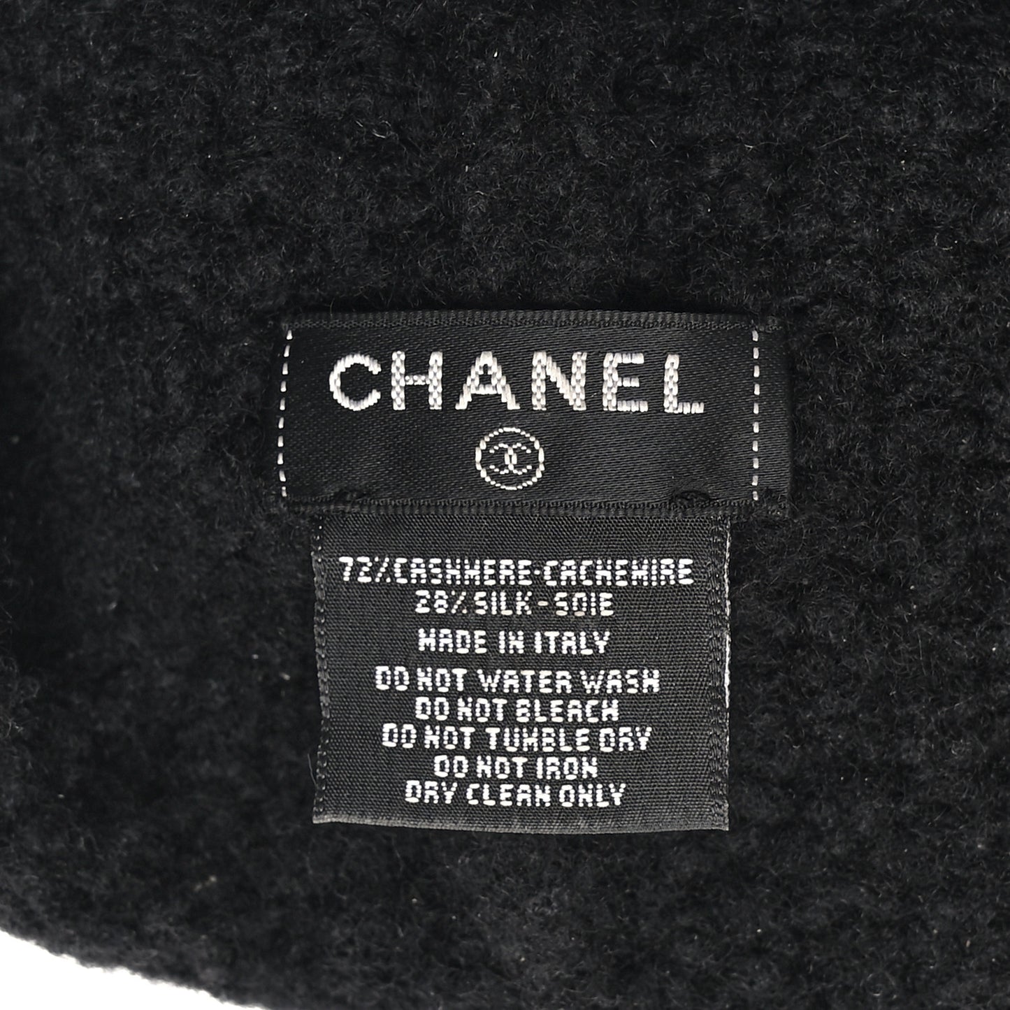 Cashmere Silk CC Beanie Hat Black