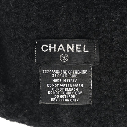 Chanel Cashmere Silk CC Beanie Hat Black 5 of 5