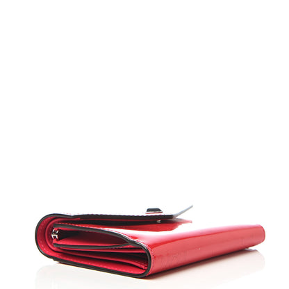 MCM Patent Monogram Three Fold Wallet Red 3 of 7