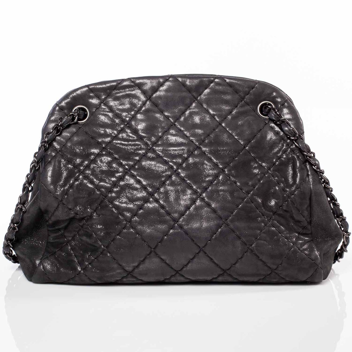 Iridescent Calfskin Large Just Mademoiselle Black