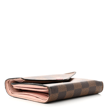 Louis Vuitton Damier Ebene Victorine Wallet Rose Ballerine 3 of 10