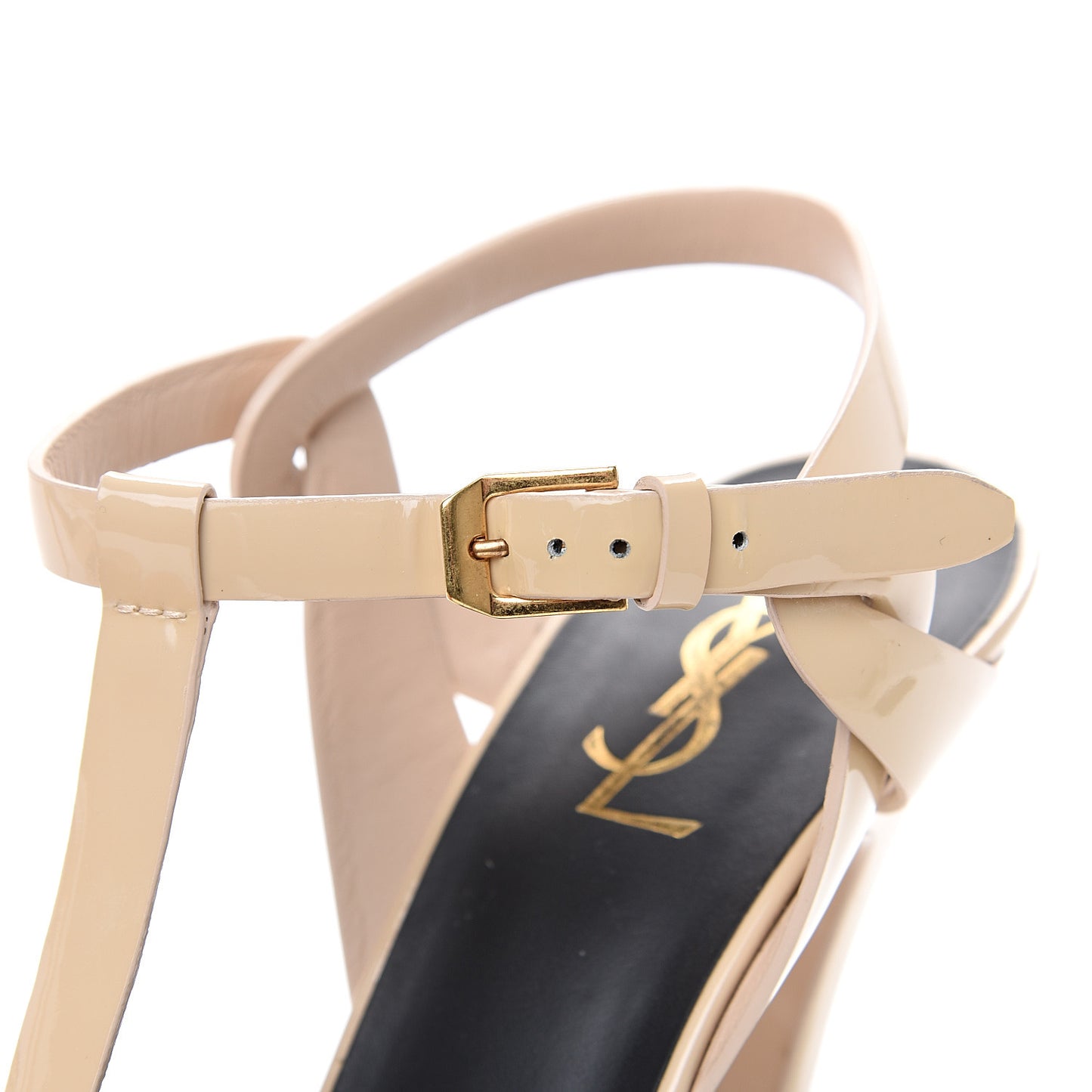 Patent Tribute 105 Platform Sandals 39.5 Nude Powder
