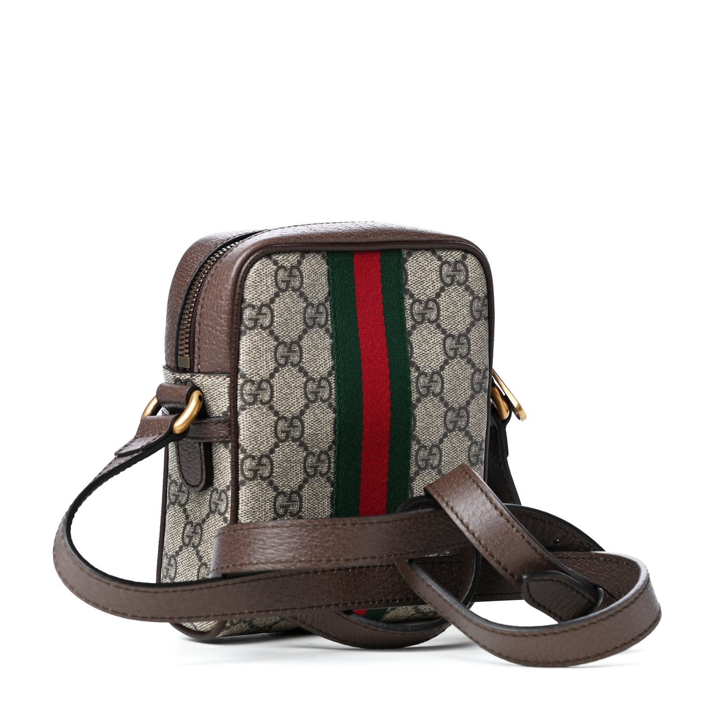 GG Supreme Monogram Web Mini Ophidia Messenger Brown