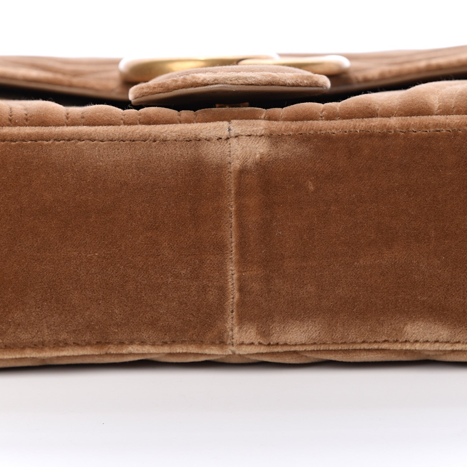 Gucci Velvet Matelasse Medium GG Marmont Shoulder Bag Taupe 12 of 15