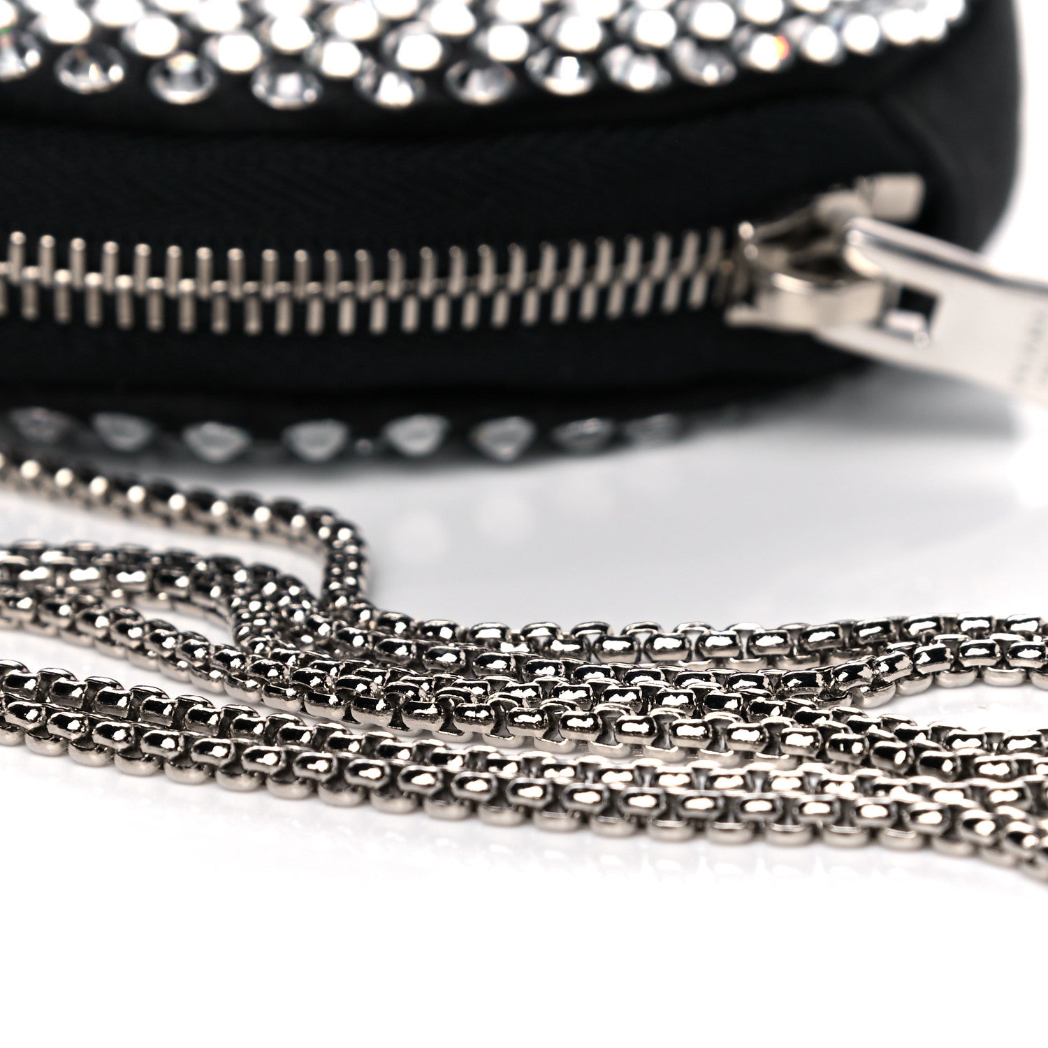 Prada Satin Crystal Round Shoulder Bag Cristal 6 of 7