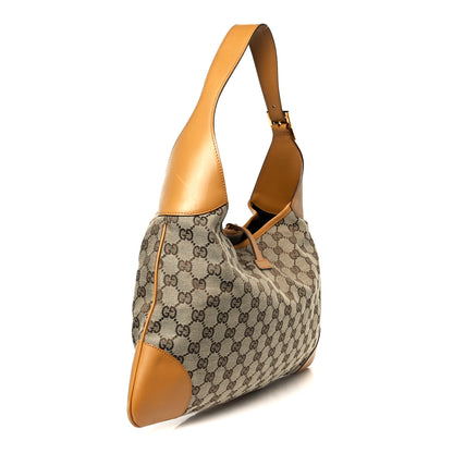 Gucci Monogram Lobster Clasp Jackie O Hobo Red Beige 3 of 10