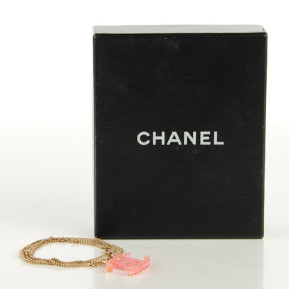Chanel Translucent Resin Crystal CC Necklace Pink Multicolor 4 of 4