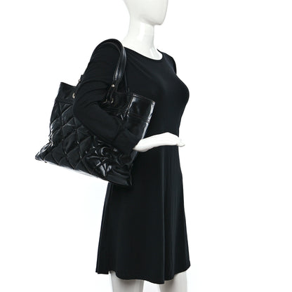 Chanel Vinyl Quilted Large Paris Biarritz Tote Black 2 of 15