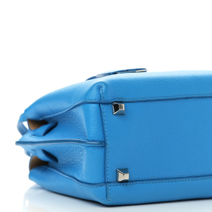 MCM Grained Calfskin Mini Milla Tote Tile Blue 6 of 11