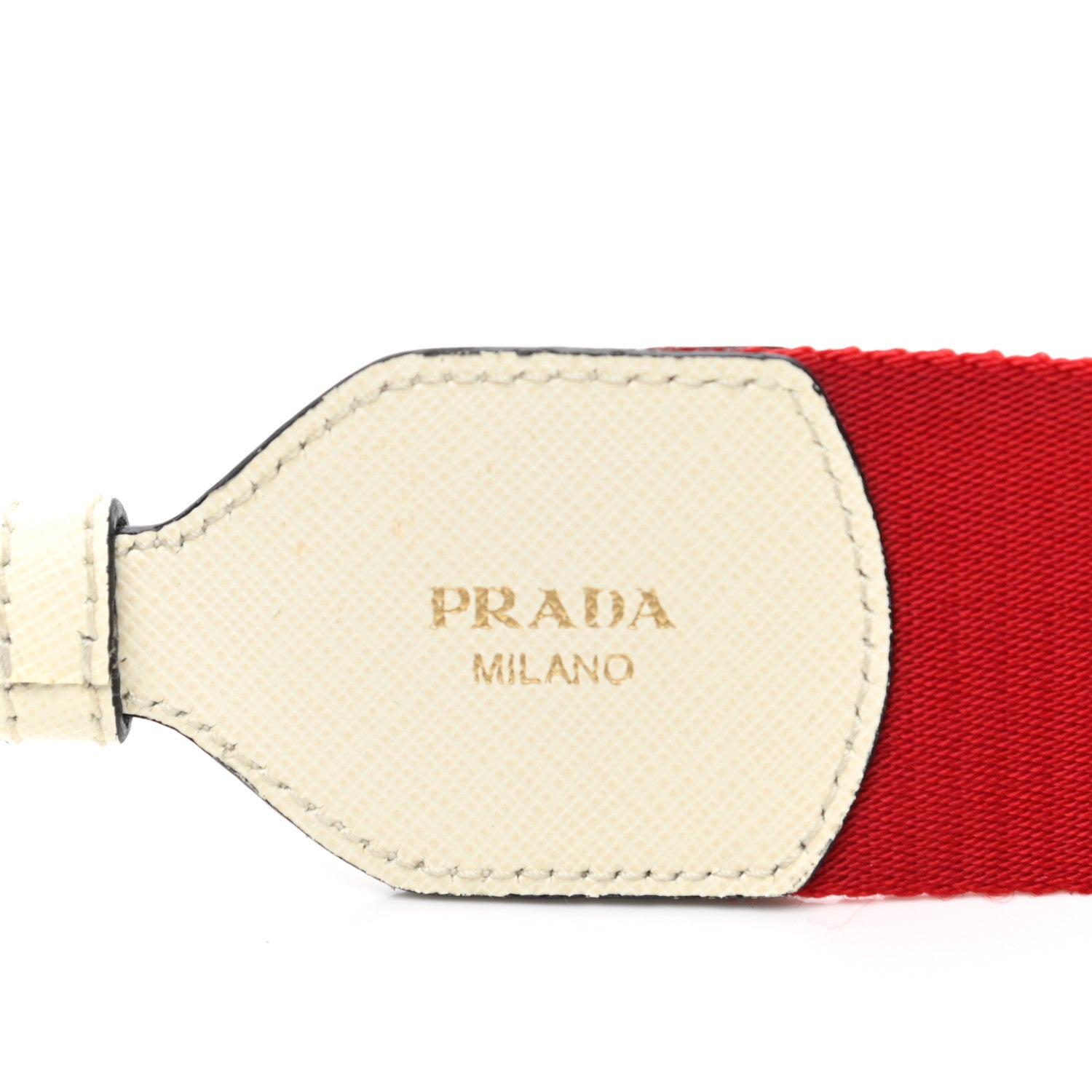 Prada Saffiano Striped Fabric Nastro Righe Shoulder Strap Fuoco 3 of 6