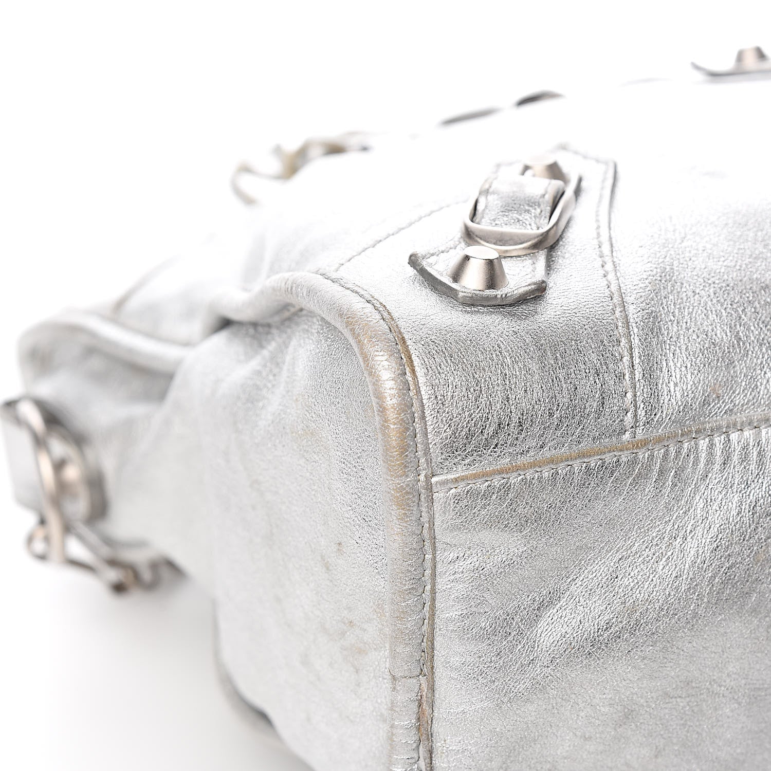 Balenciaga Laminated Agneau Classic Silver Hardware City Silver 8 of 11