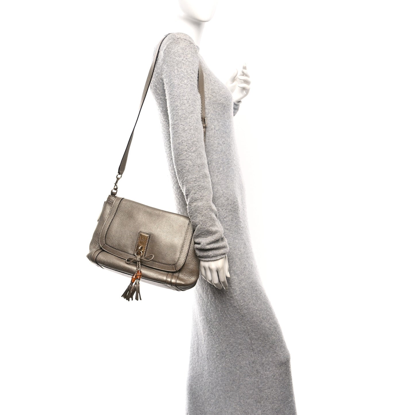 Monogram Calfskin Medium Bella Flap Bag Beige Ebony Champagne