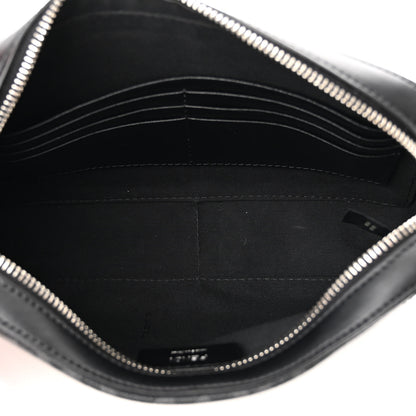 Fendi Glazed Fabric Vitello Liberty FF 1974 Diagonal Medium Camera Case Black Sunflower 5 of 10