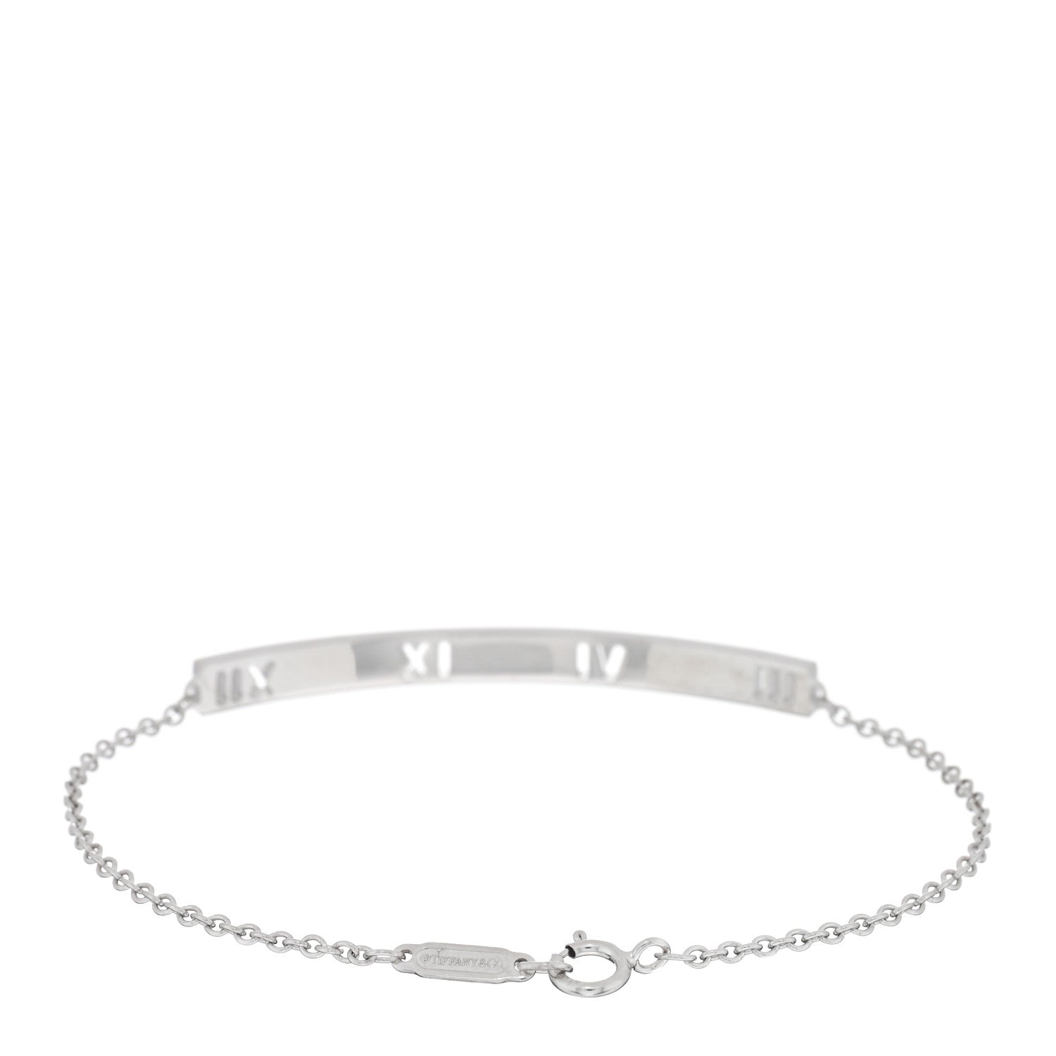 Tiffany 18K White Gold Diamond Atlas Bar Pierced Bracelet 2 of 3
