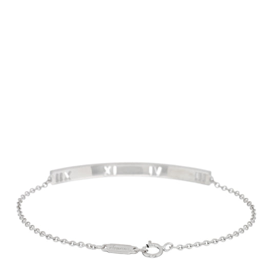 18K White Gold Diamond Atlas Bar Pierced Bracelet