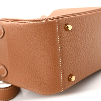 Hermes Taurillon Clemence Mini Lindy 20 Gold 9 of 11