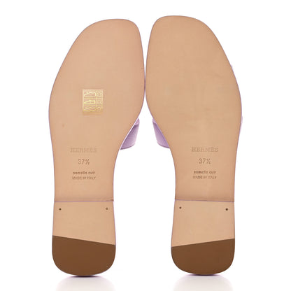 Hermes Epsom Oran Sandals 37.5 Violet Amethyste 5 of 9