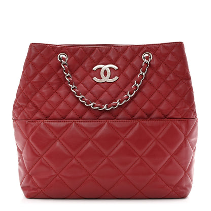 Chanel Calfskin Quilted In the Business North South Tote Red 1 of 13