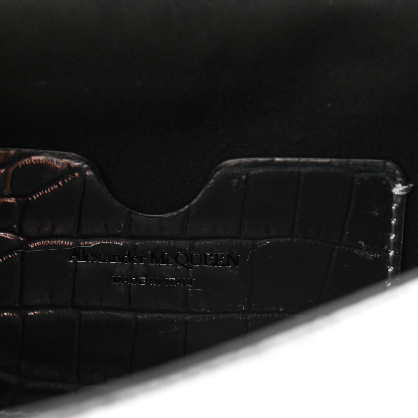 Metallic Calfskin Crocodile Embossed Skull Mini Shoulder Bag Silver
