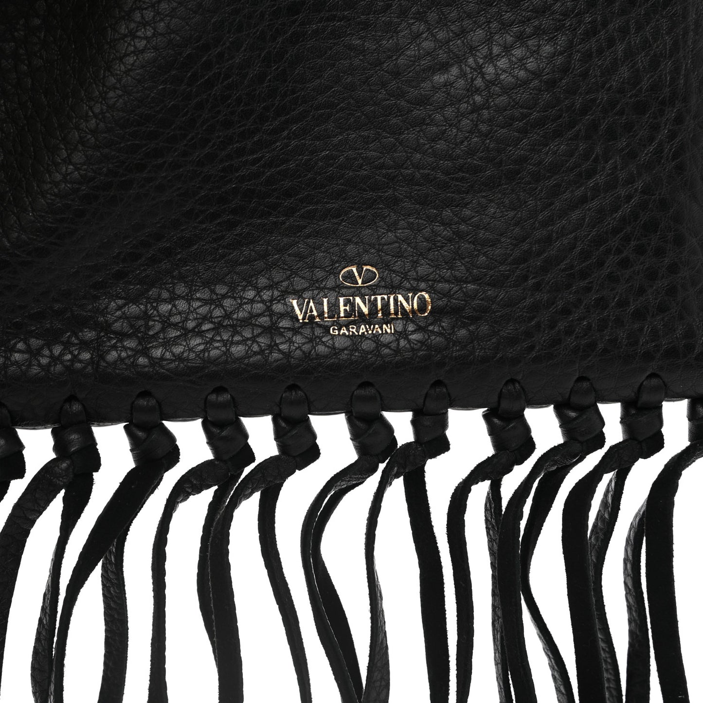 Calfskin C-Rockee Sagittarius Fringe Clutch Black