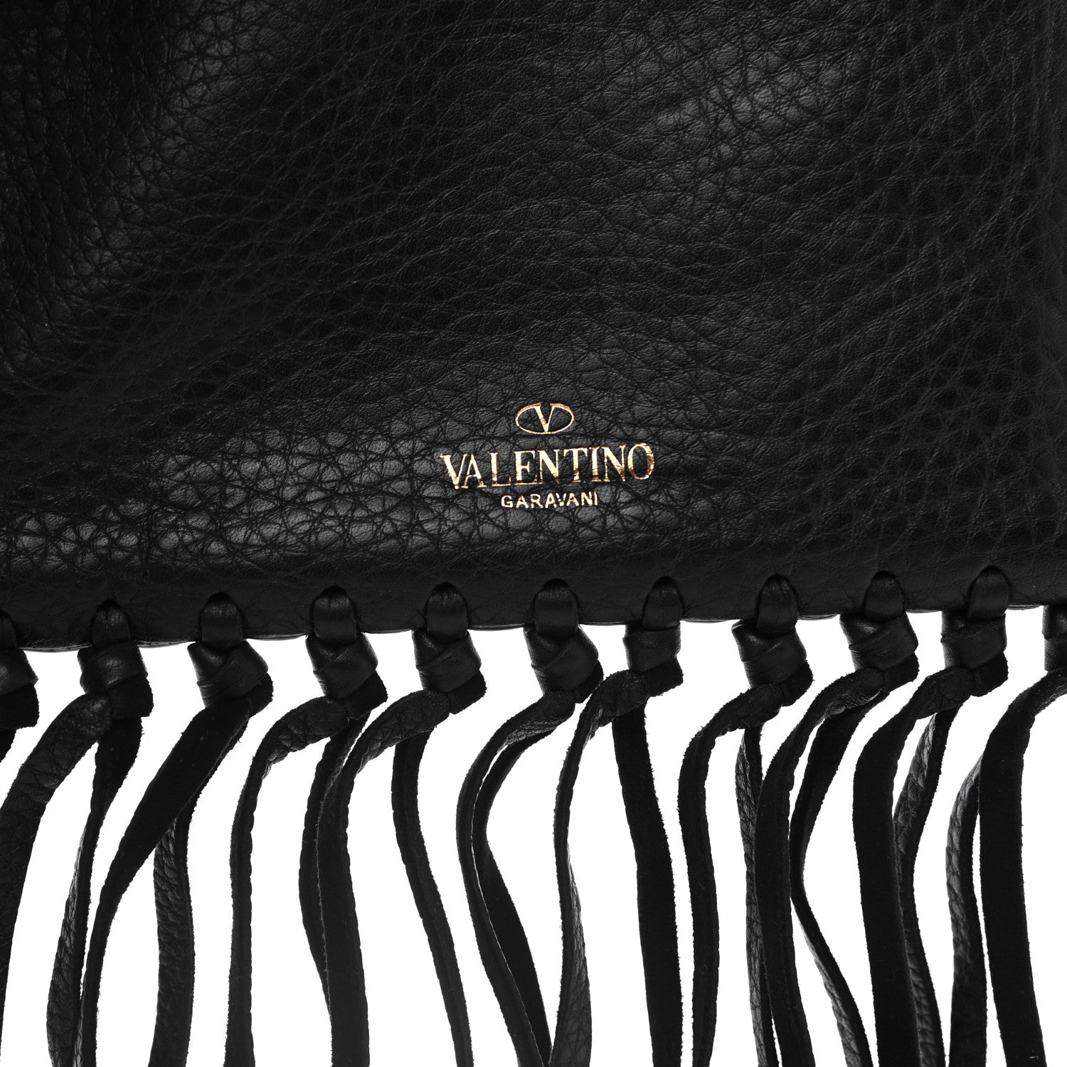 Valentino Garavani Calfskin C-Rockee Sagittarius Fringe Clutch Black 7 of 9
