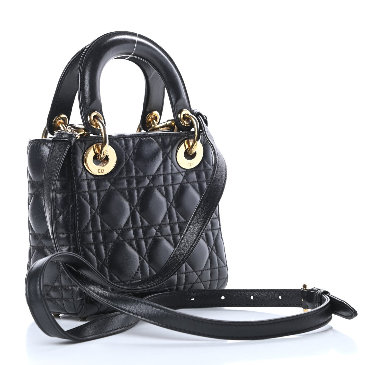 Lambskin Cannage Mini Lady Dior Black