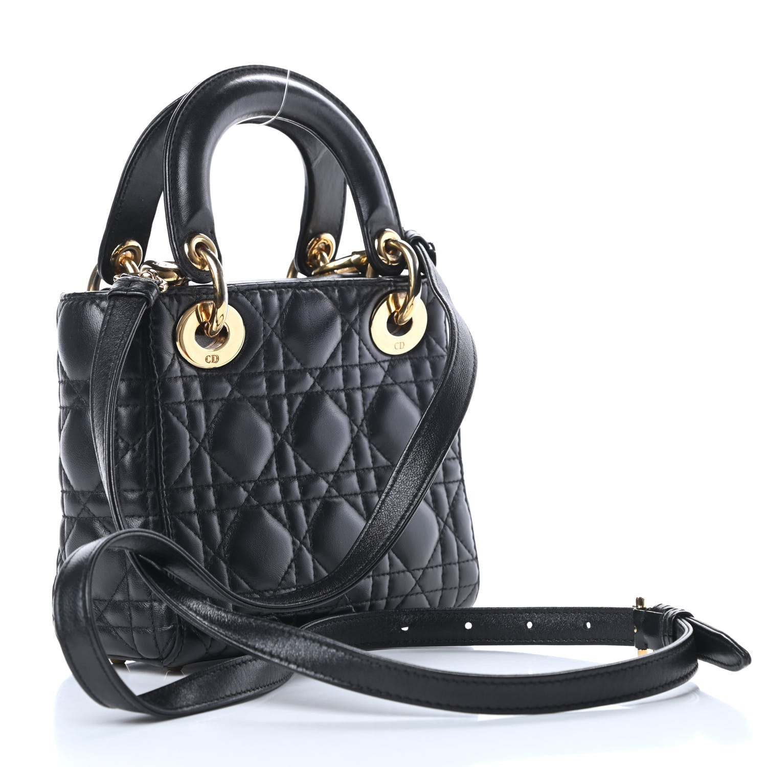 Christian Dior Lambskin Cannage Mini Lady Dior Black 3 of 24