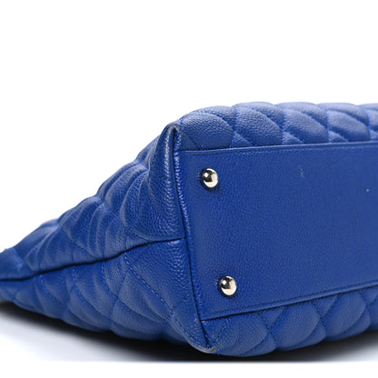 Chanel Caviar Quilted Easy Zip Tote Cobalt Blue 9 of 11