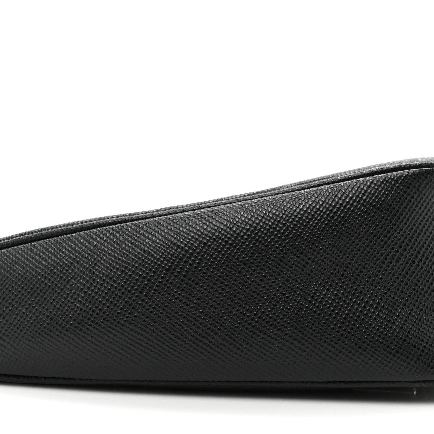 Prada Saffiano Cuir Triangle Logo Embossed Triangle Wristlet Black 8 of 9