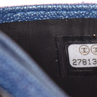 Chanel Iridescent Caviar Quilted Card Holder Blue Fonce 8 of 9