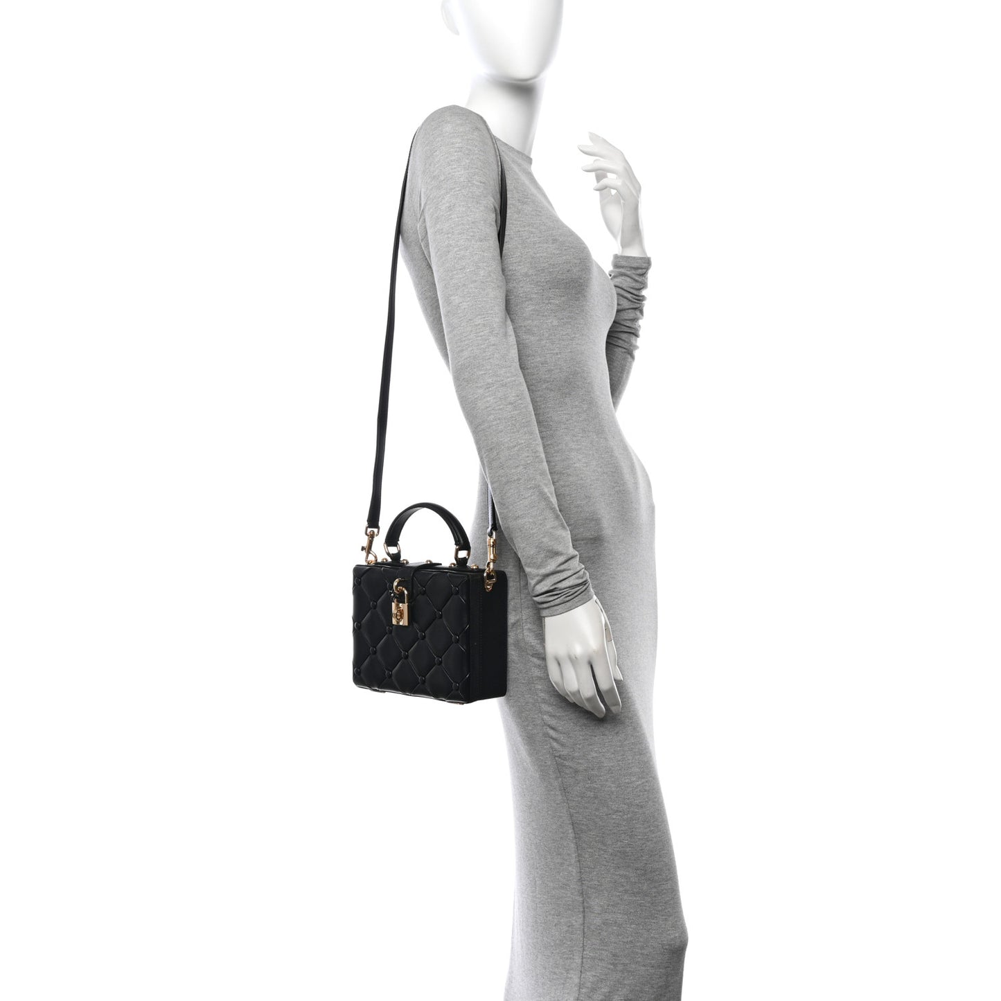 Lambskin Quilted Box Bag Black