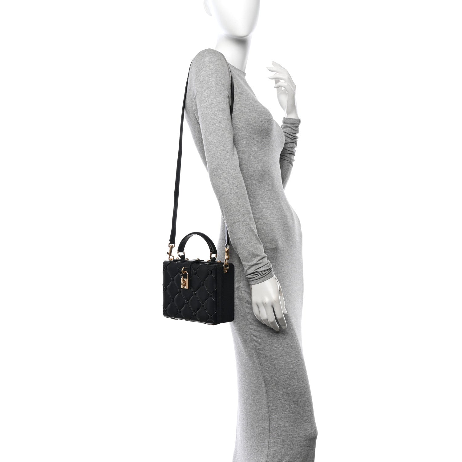 Dolce & Gabbana Lambskin Quilted Box Bag Black 2 of 10