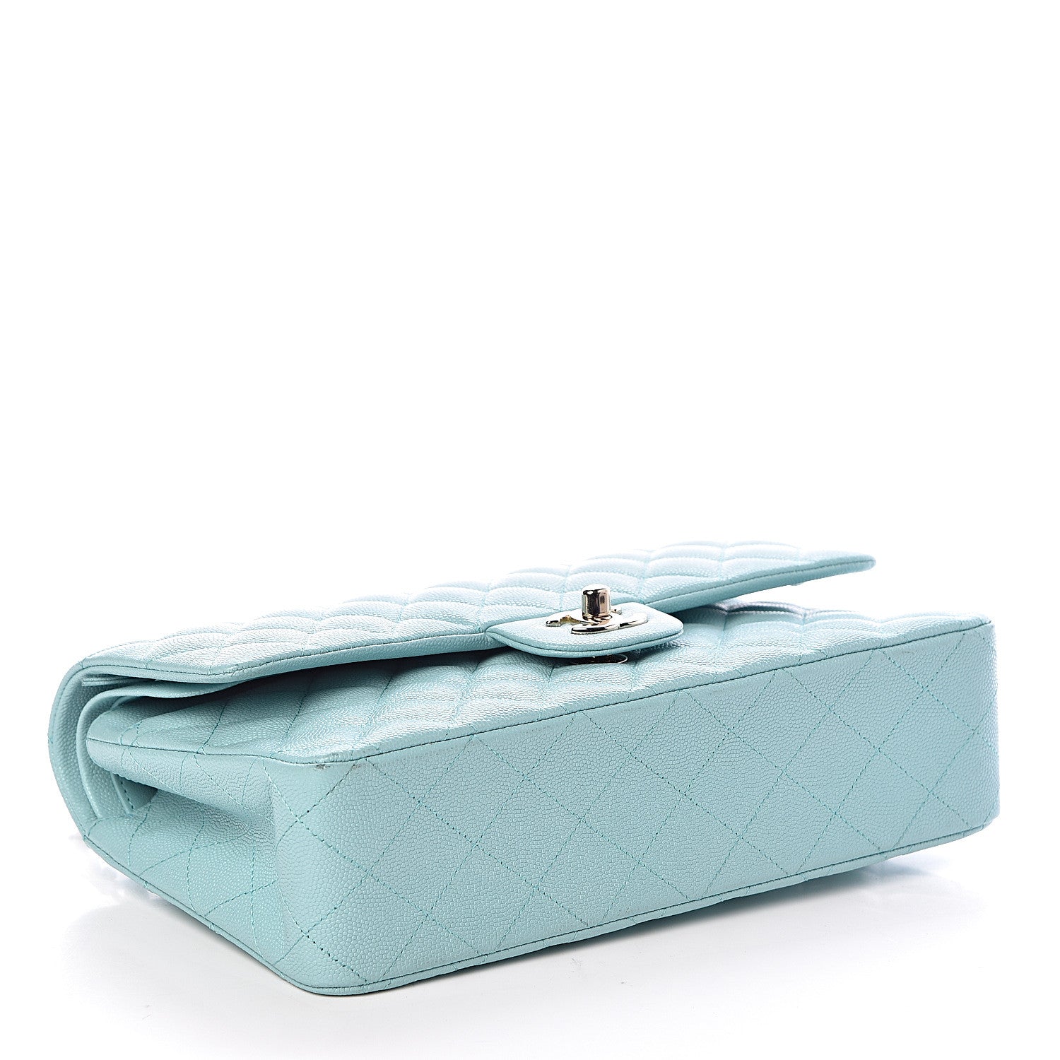 Chanel Caviar Quilted Medium Double Flap Light Blue 4 of 14