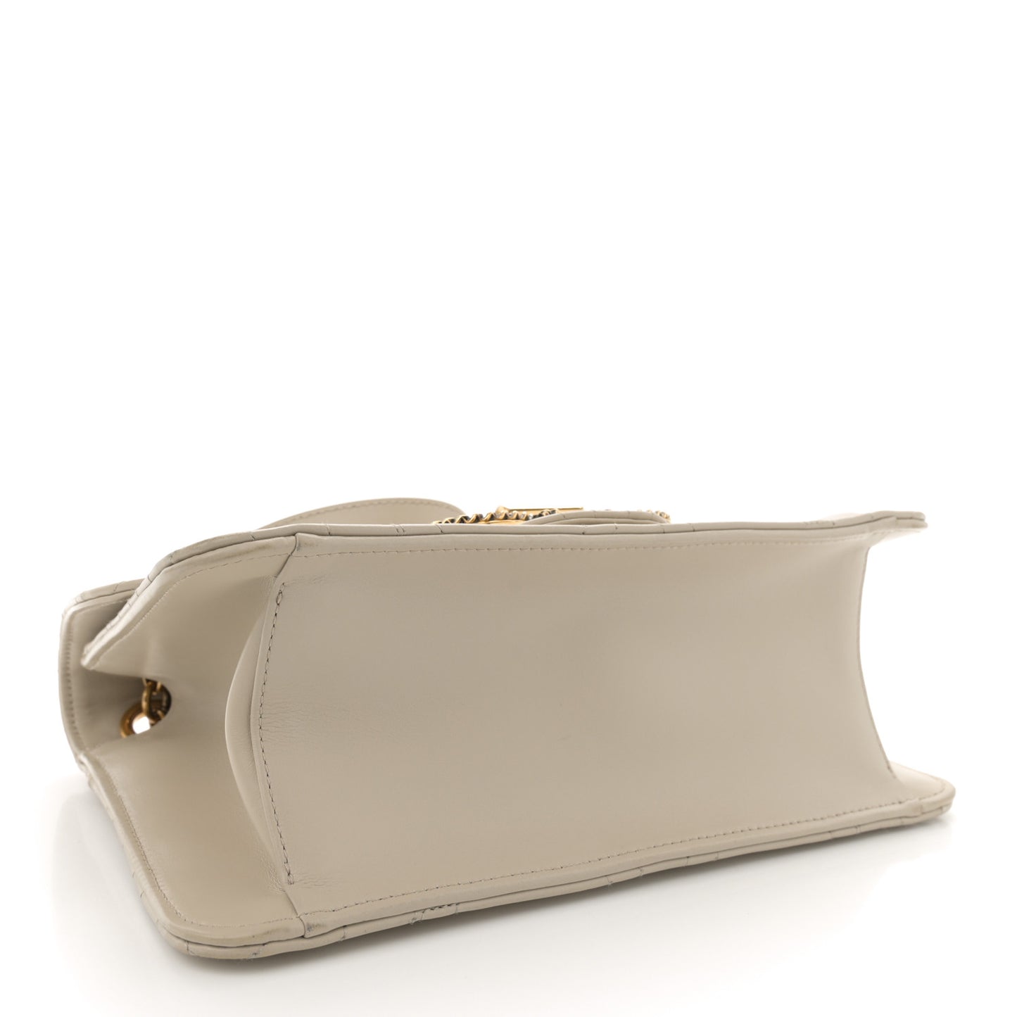 Calfskin Quilted Gancini Flap Bag Peony