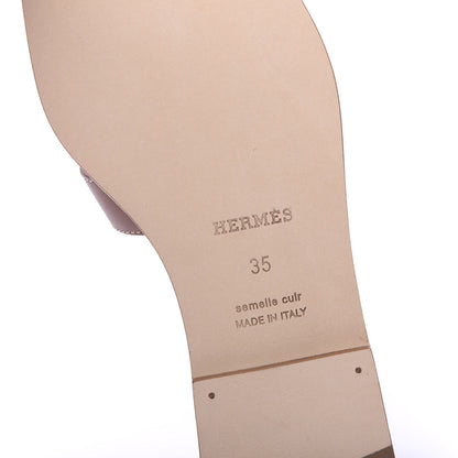 Hermes Box Calfskin Oran Sandals 35 Gold 6 of 9