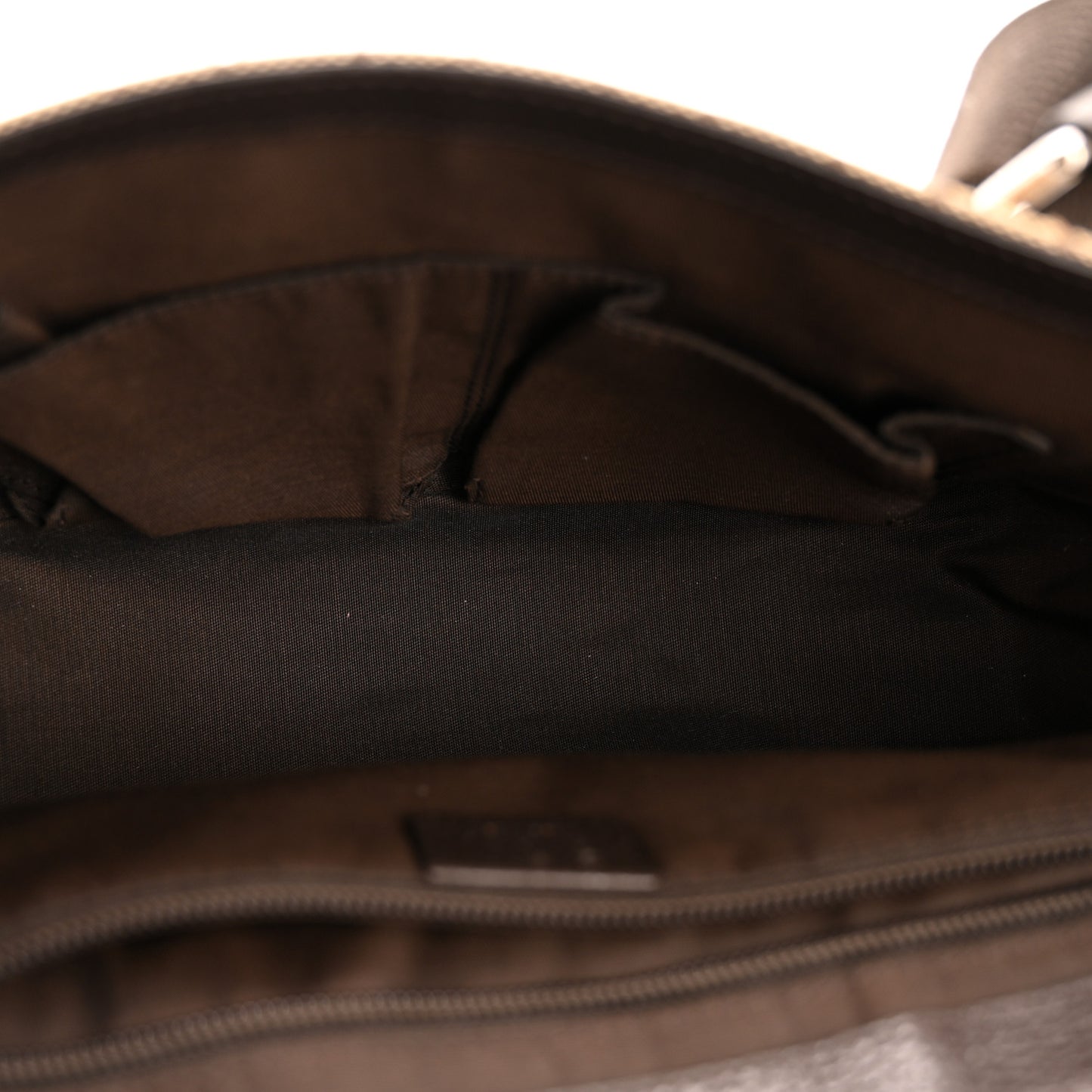 Monogram Flap Messenger Bag Beige Dark Brown