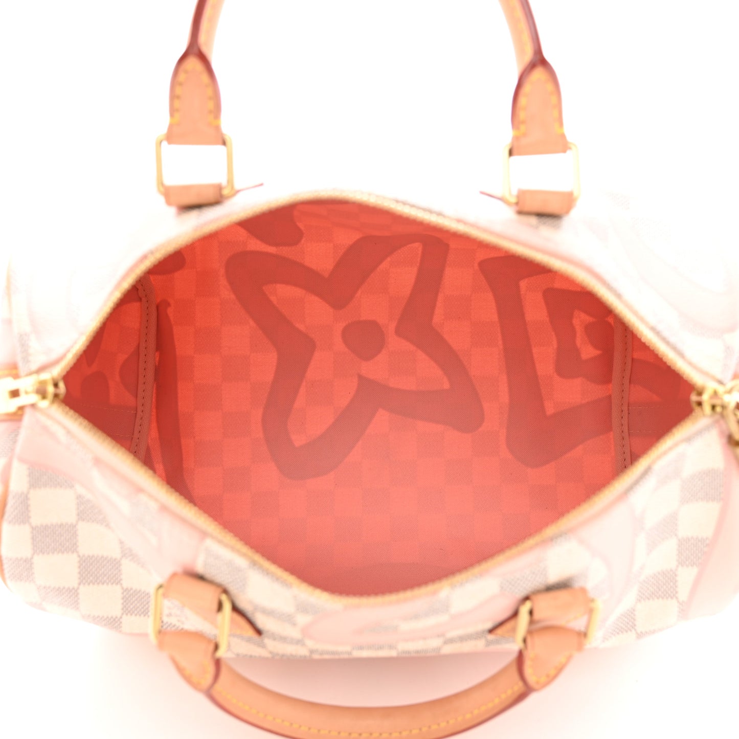 Damier Azur Tahitienne Speedy Bandouliere 30 Rose Ballerine