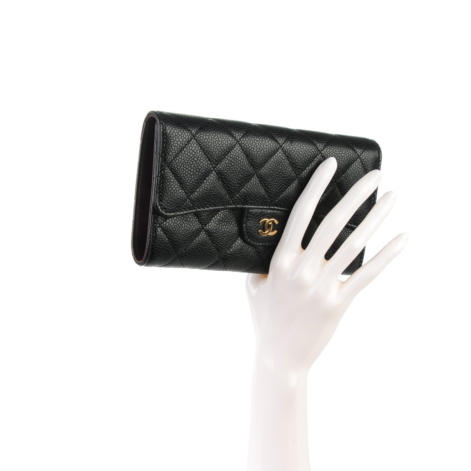 Chanel Caviar Quilted Large Flap Wallet Black 2 of 8