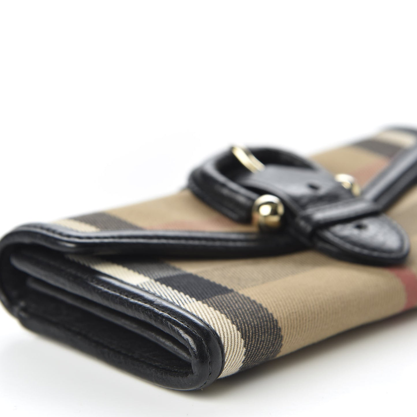 Calfskin Mega Check Continental Wallet Black