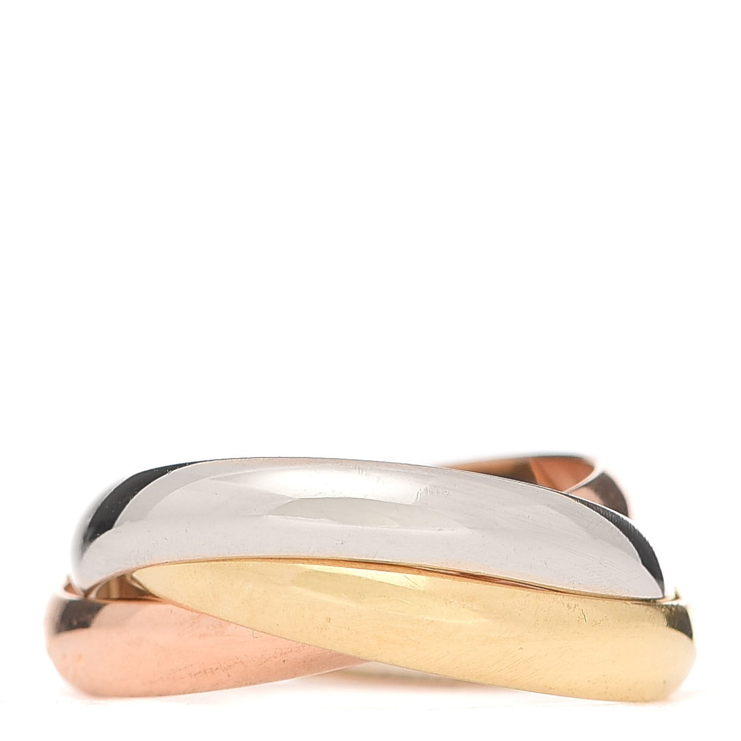 18K Pink Yellow White Gold Classic Les Must De Cartier Trinity Ring 53 6.25