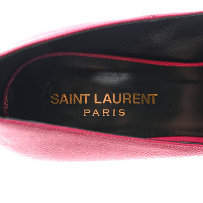 Saint Laurent Pebbled Calfskin Janis 105 Platform Pumps 39 Fuchsia 6 of 10