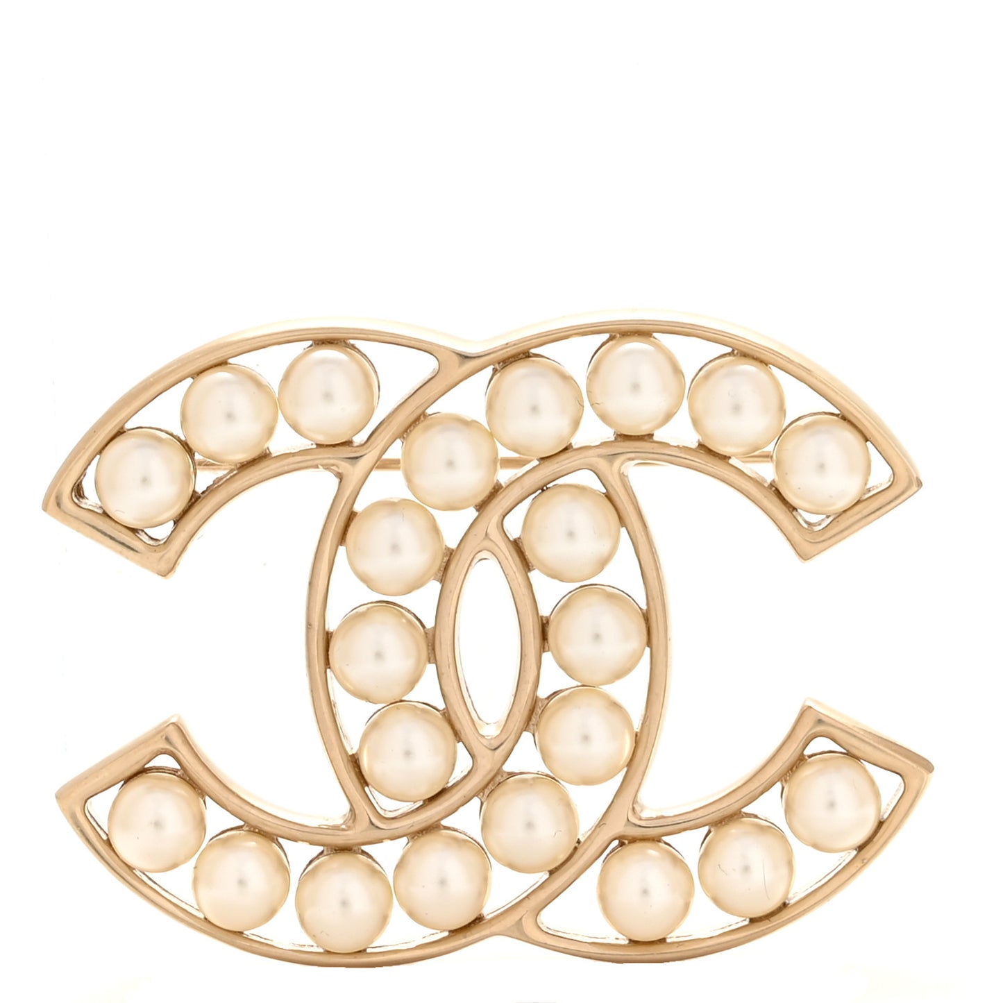 Pearl CC Brooch Light Gold