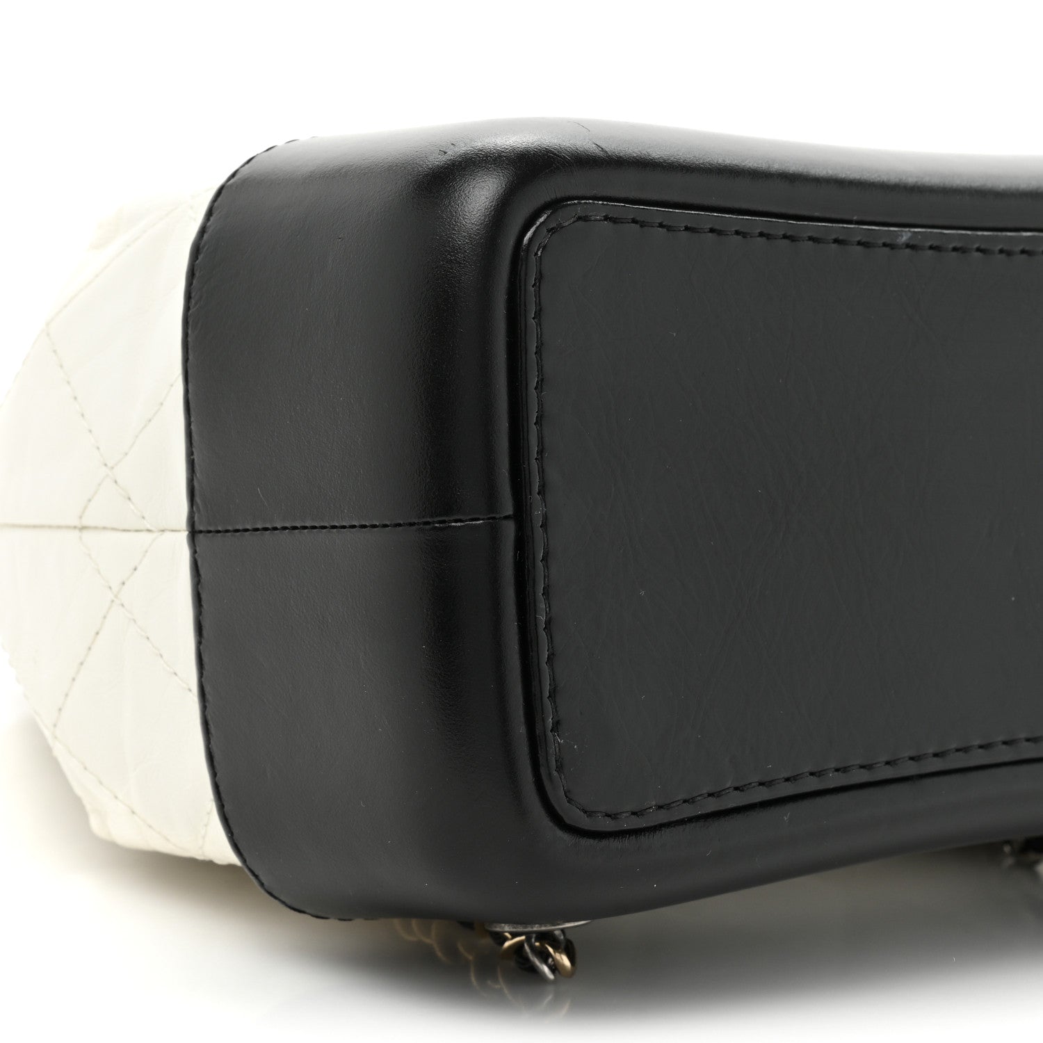 Chanel Aged Calfskin Quilted Small Gabrielle Backpack Black White 9 of 11