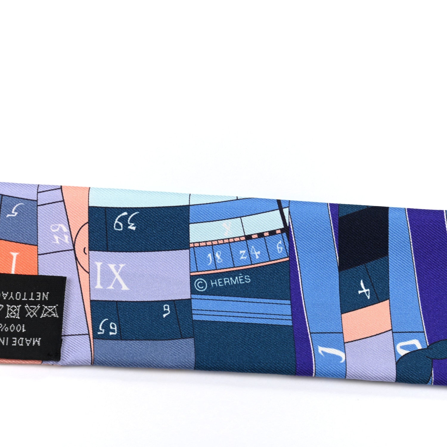 Hermes Silk Astrologie Nouvelle Twilly Ultraviolet Bleu Corail 3 of 4