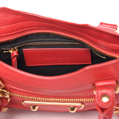 Balenciaga Chevre Gold Metallic Edge Hardware Mini City Rouge Grenade 7 of 8